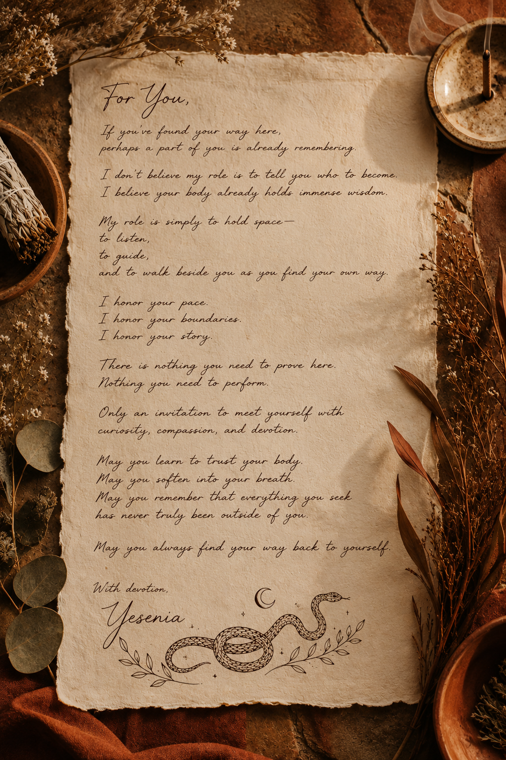 Handwritten letter titled For You